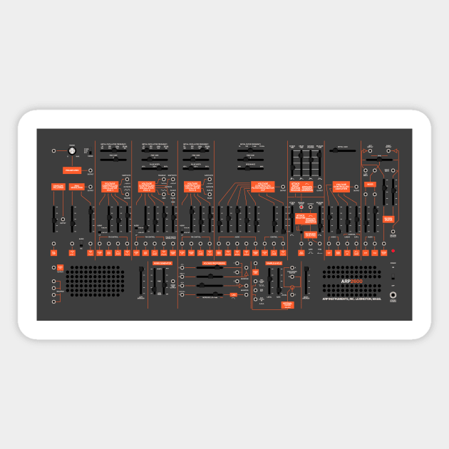 ARP 2600 - Orange/Grey - No Keyboard Sticker by RetroFitted